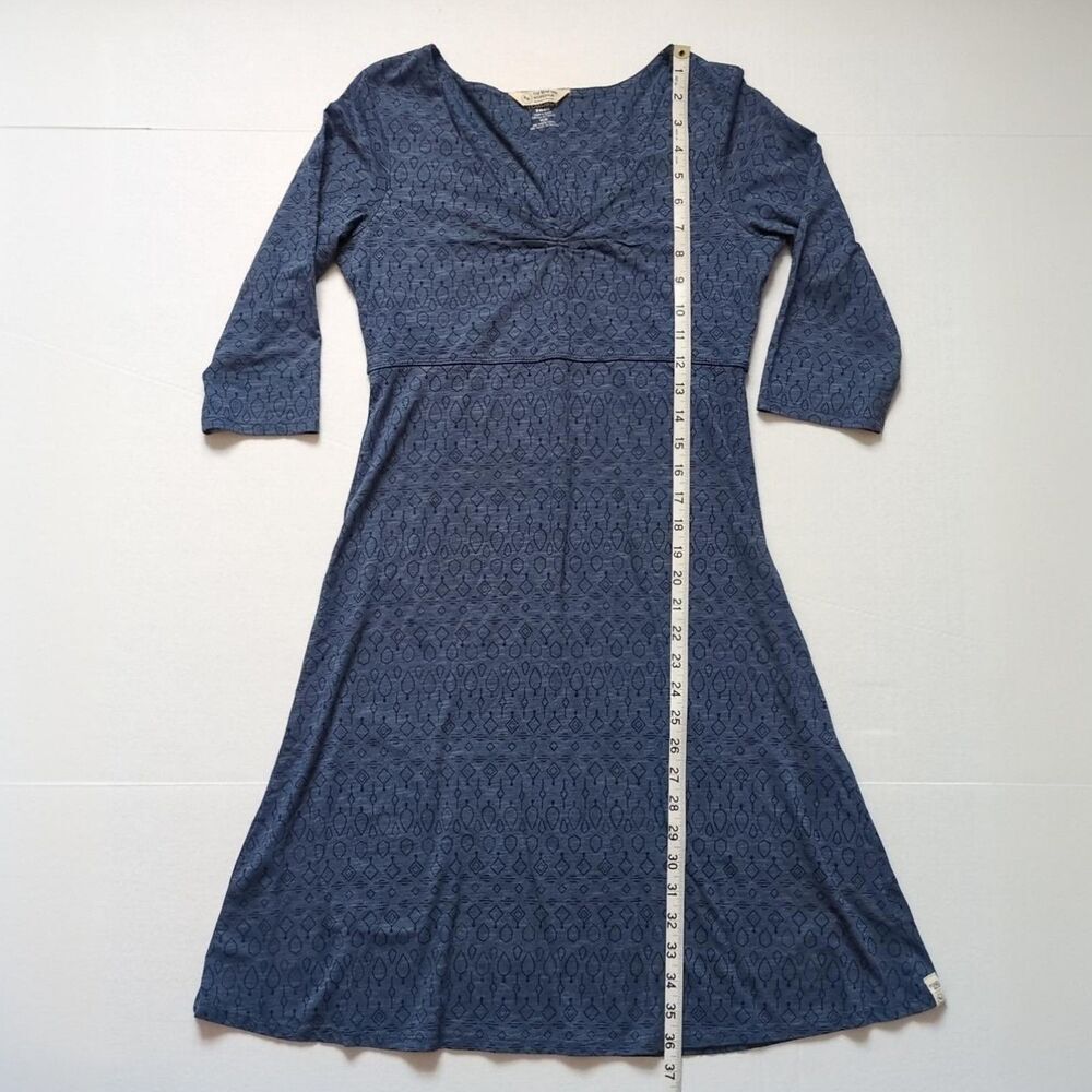 Toad&Co Rosalinda Dress Sz S Blue 3/4 Sleeve Gorpcore Outdoor Hike Casual Travel - Picture 9 of 9